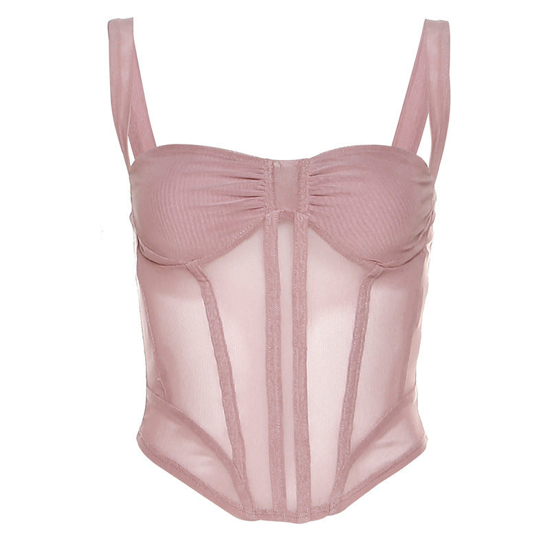 Dame korsageoverdel med raffineret transparens Stilla