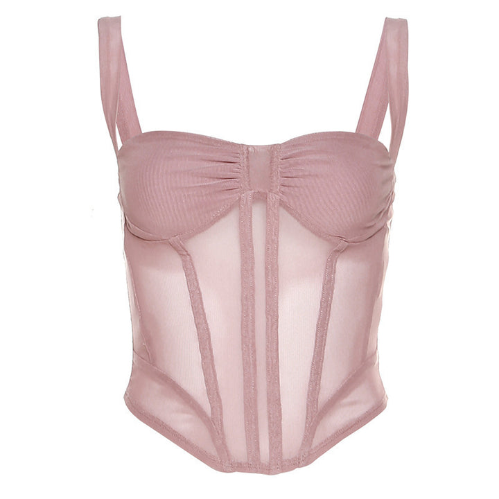 Dame korsageoverdel med raffineret transparens Stilla