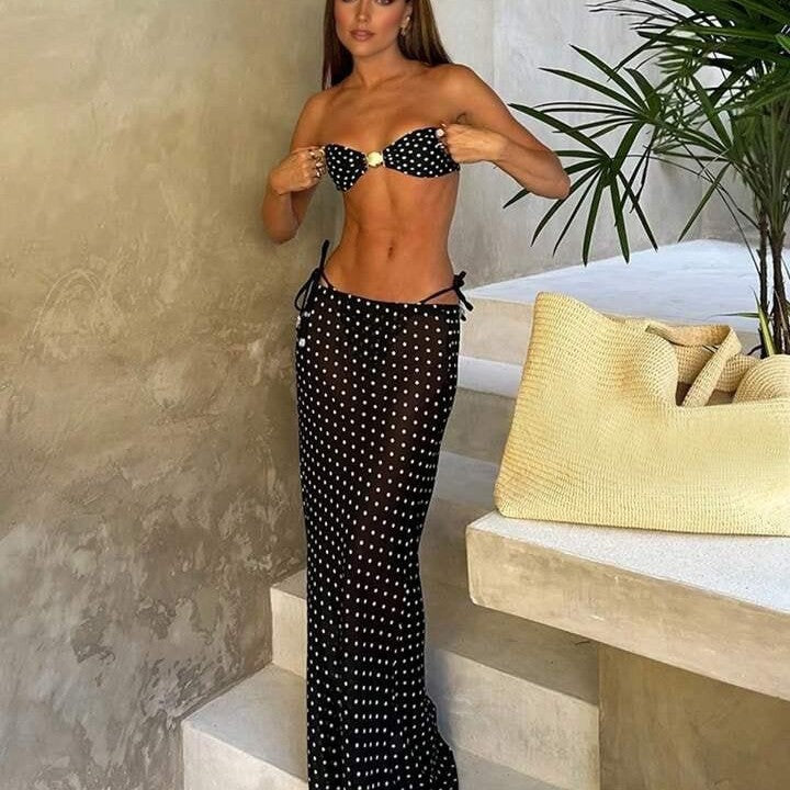 Dame Bandeau-bikini med moderne skæring Skovae