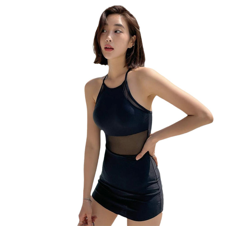 Damer Elegant Tankini med transparente indsatser og sporty snit Stilla
