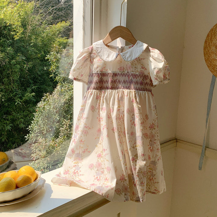 Pige Forår Blomster Smock Kjole Stilla