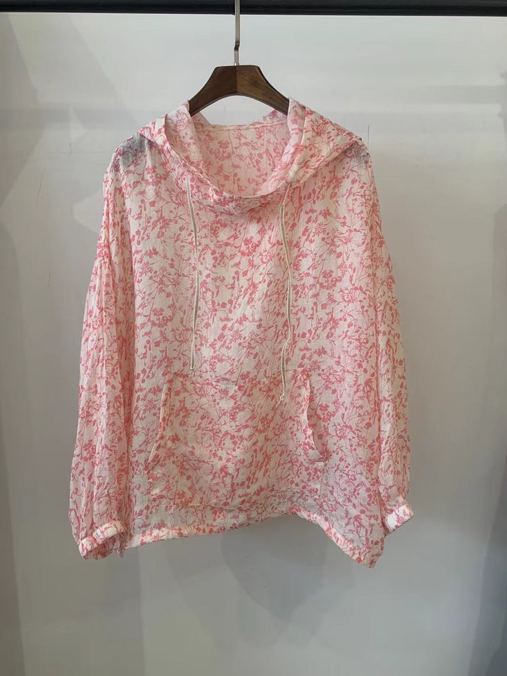 Dame Hættetrøje Blomstret Print Pullover Stilla