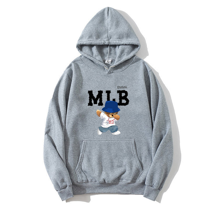 Dame hoodie med kreativt dyre- og skriftdesign Skovae