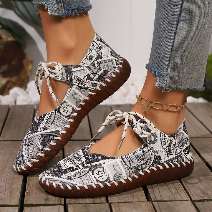 Dame Ballerinas med slangeskinds-look og fleksibel sål Stilla