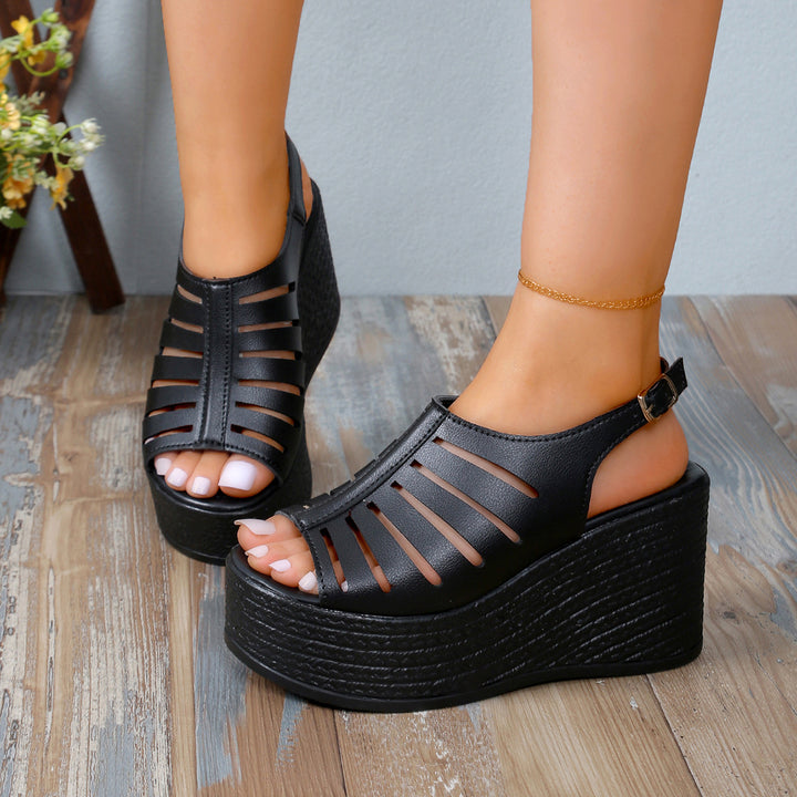 Dame Wedge-sandaler med luftig snit og komfortabel plateau Stilla