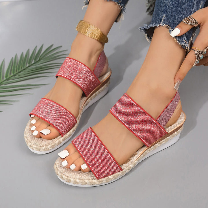 Dame Komfortable Espadrilles-Sandaler med brede remme og skridsikker sål Stilla