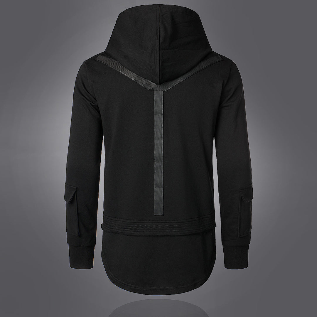 Herrer Stilfuld Højkrave Hoodie med Multifunktionslomme Design Stilla