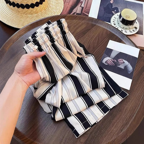 Kvinder Elegant og Behagelig Stribet Culotte Shorts Skovae