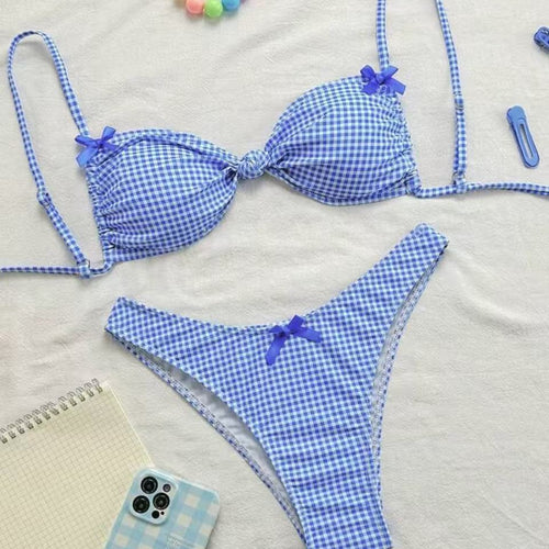 Dame bikini-sæt med flæse detaljer og justerbare stropper Skovae