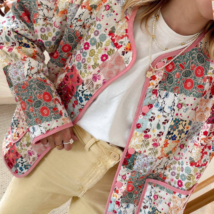 Dame Patchwork Nederdel med lynlås og sidelommer Skovae