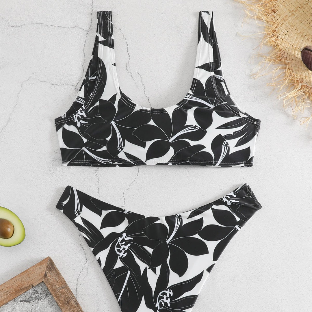Dame bikini-sæt med blomsterdesign Skovae