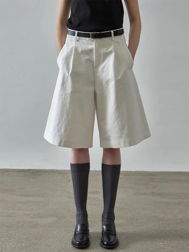 Dame brede shorts med plisseringer og sidelommer Stilla