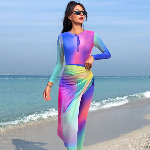 Dame mode langærmet surfsuit med vikkelook Skovae
