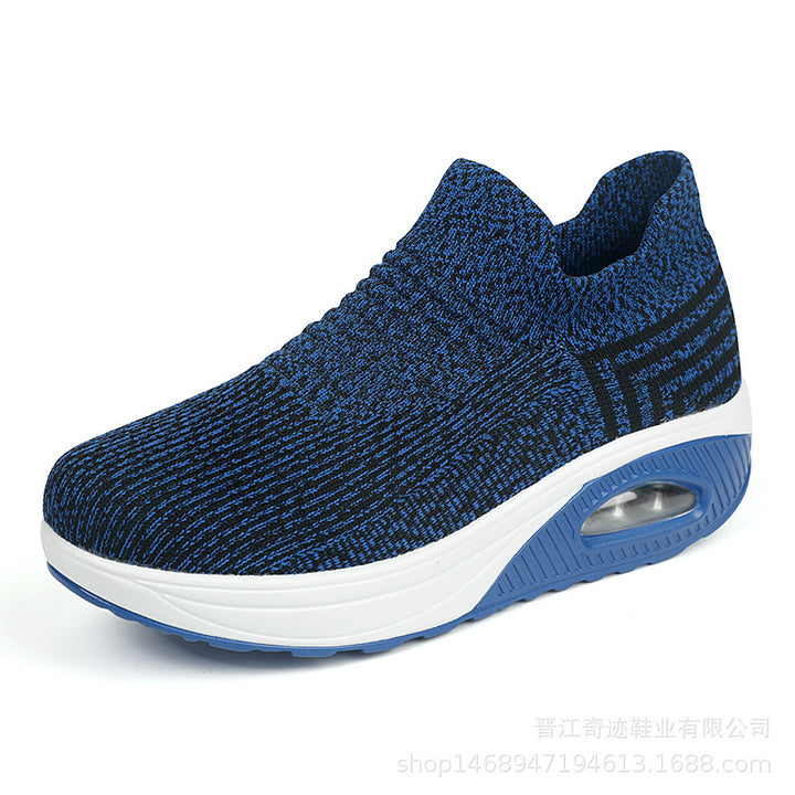 Dame nan strikket slip-on walking sneakers med anatomisk pronationsstøtte, luftpolstret mellemsål og sok-lignende skafte Skovae