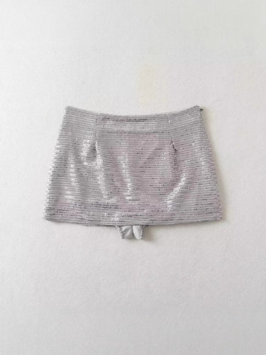 Dame Glitrende Mini Skørt med elastisk linning og elegant glans Stilla