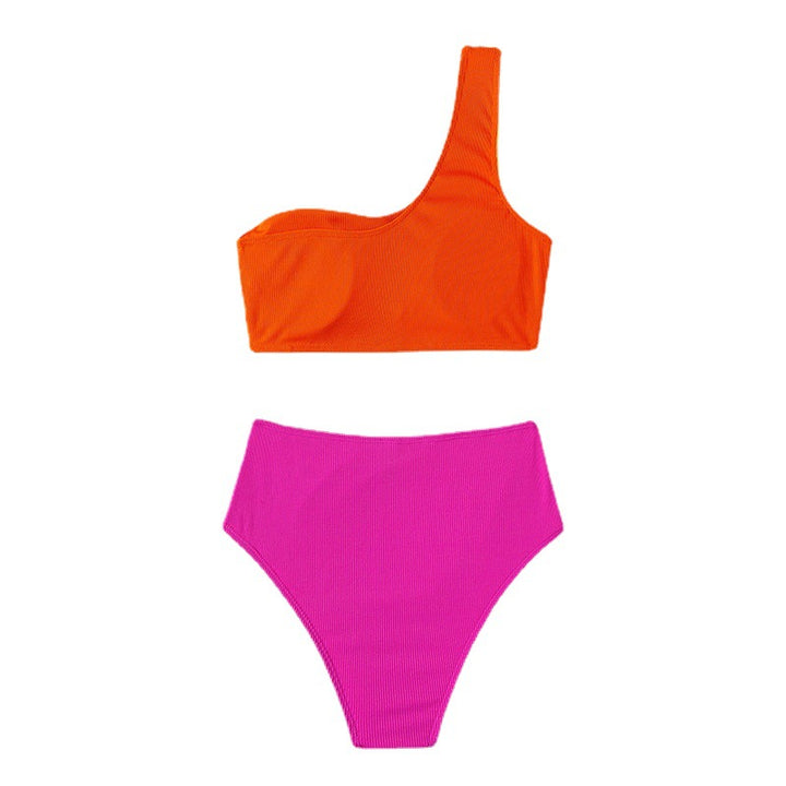 Dame asymmetrisk bikini-sæt med høj talje Stilla