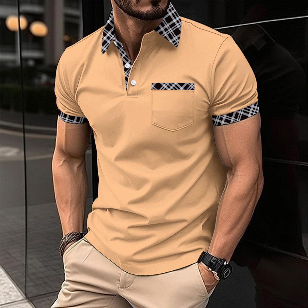 Herrer poloshirt med moderne ternet mønster og stilfulde detaljer Stilla