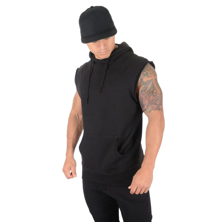 Herre ærmeløs hoodie med praktisk kængurulomme Stilla