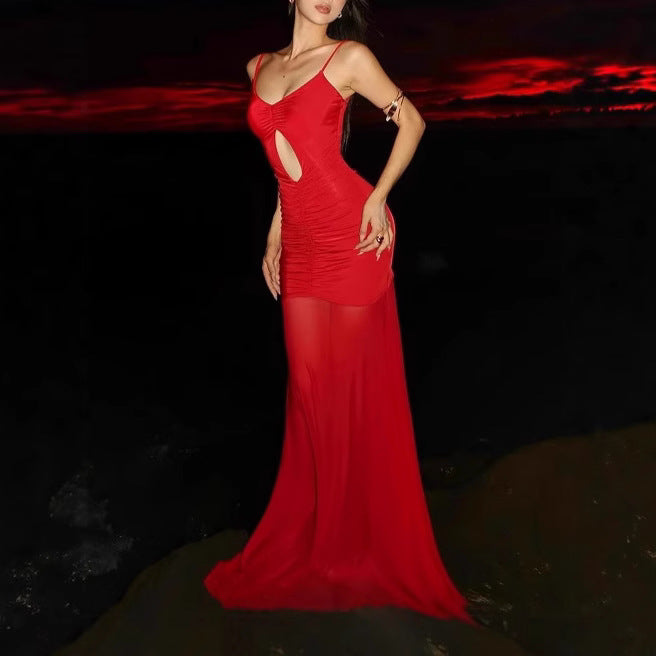 Femme Elegantes Cut-Out Maxi Kjole Stilla