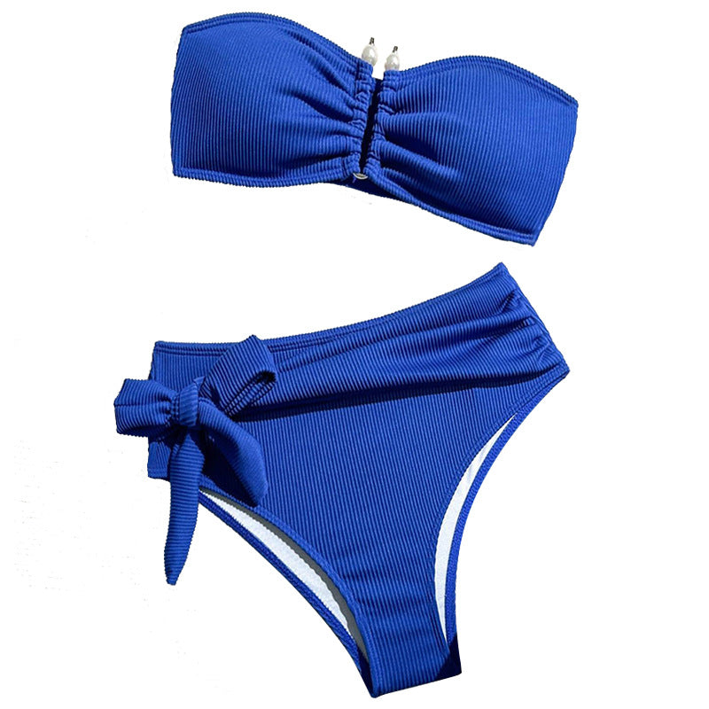 Dame bandeau-bikini med moderne indpakningsbund Skovae