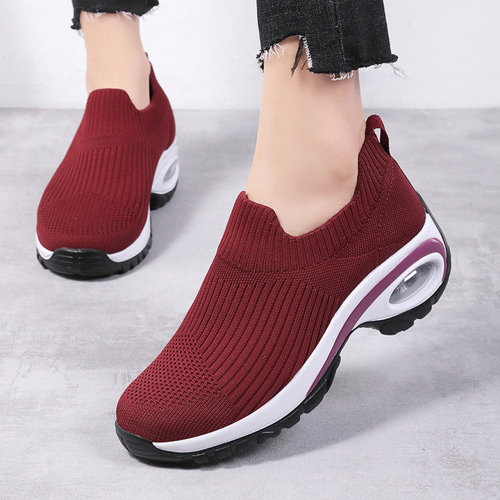 Dame Skridsikre Komfort-Sneakers med åndbar striksteknologi og polstret sål Stilla
