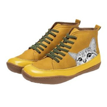 Dame moderigtige Sneakers med unikt kattemotiv Stilla