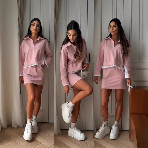 Damer mode sports sweater med integrerede shorts og hætte Skovae