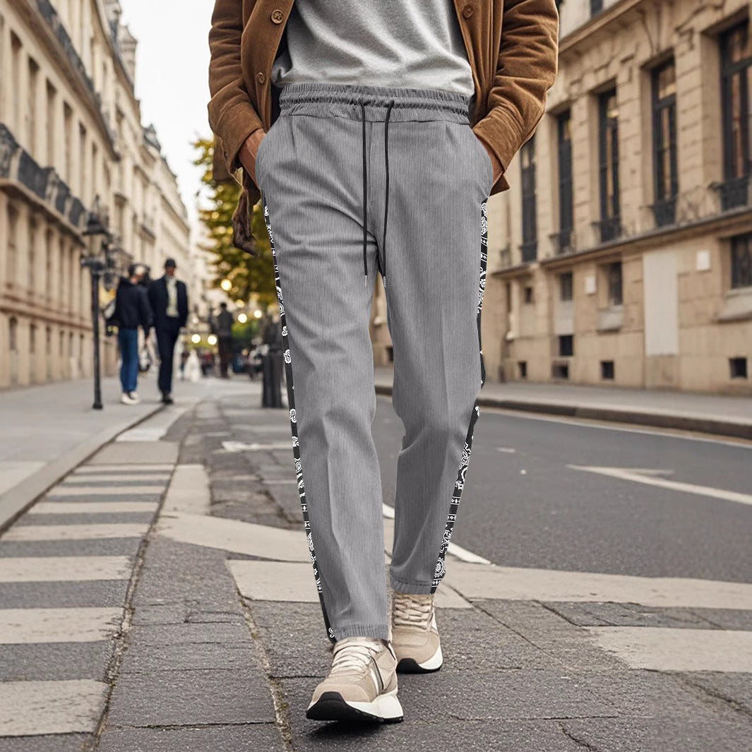Herrer stilfulde joggingbukser med sideløst grafikdesign og elastisk talje Stilla