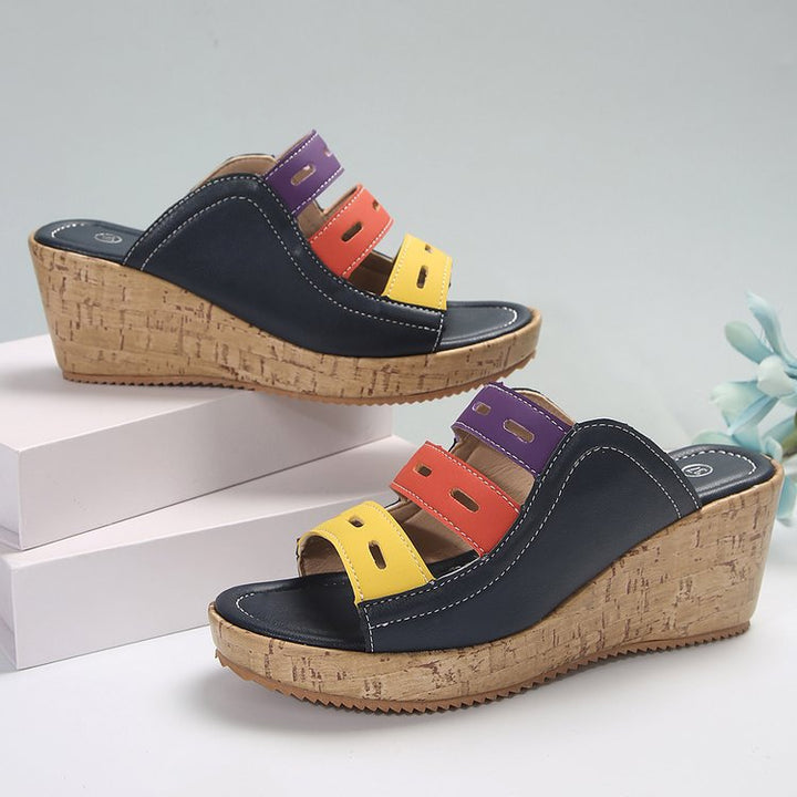 Dame kile-sandaler med farverige remme Stilla
