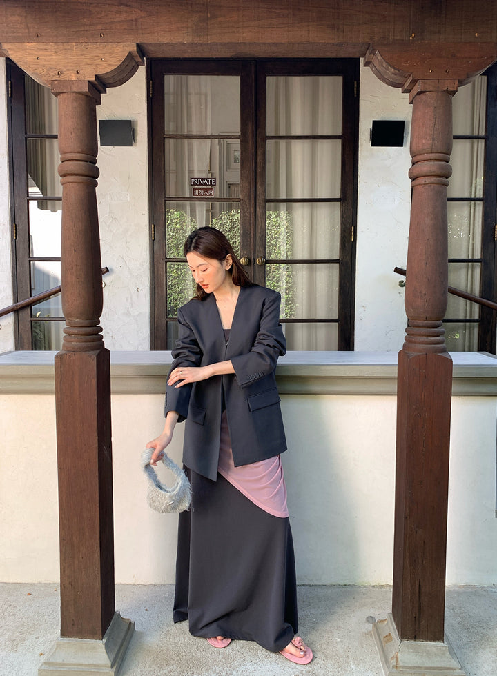 Dame oversized blazer med struktureret materiale og elegante detaljer Stilla