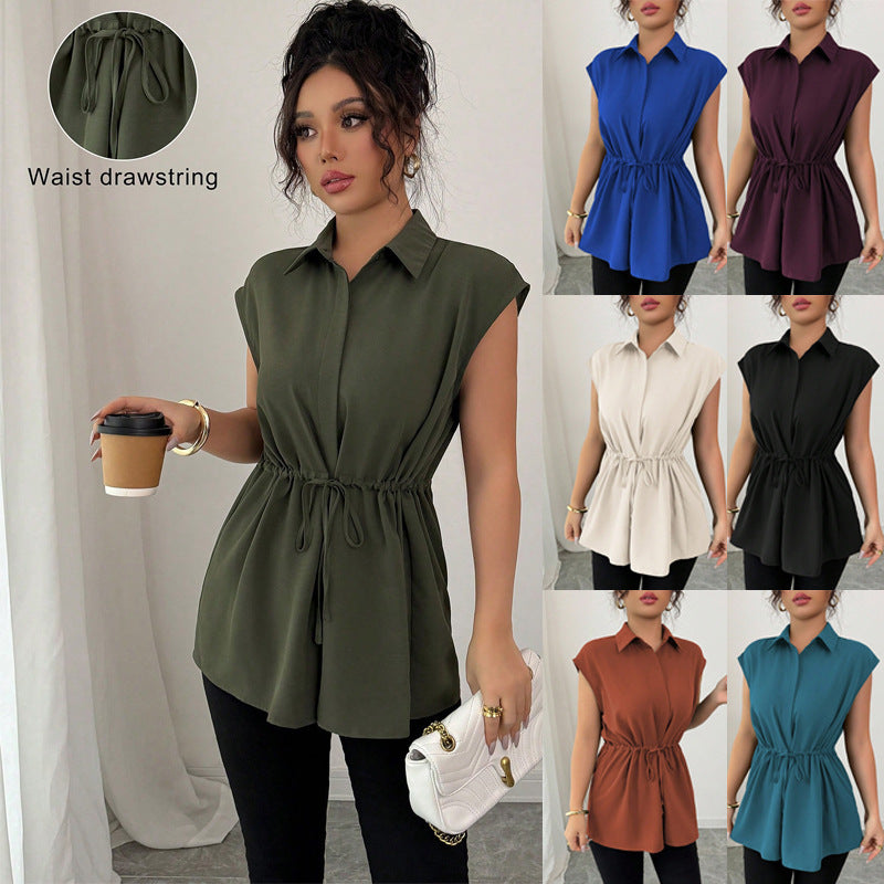 Dame afslappet bluse med figursyet snit Skovae