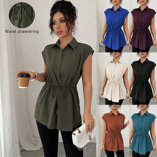 Dame afslappet bluse med figursyet snit Skovae