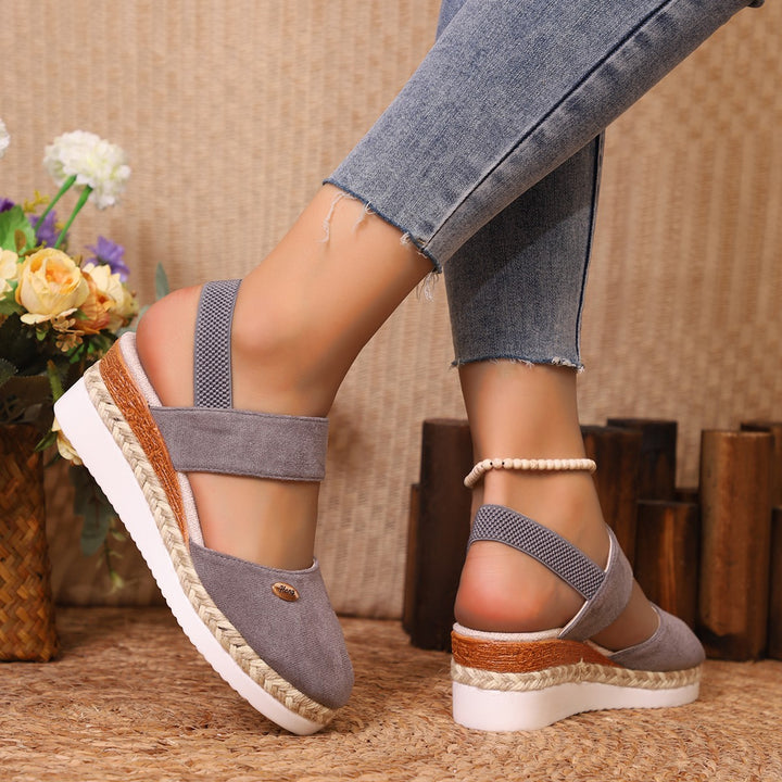 Dame espadriller med elastiske remme og jute accenter Stilla