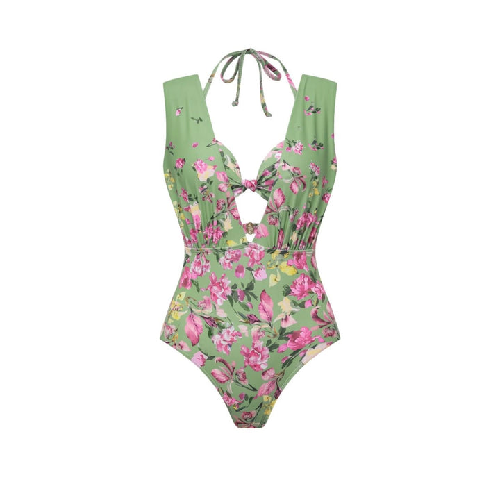 Dame bikinisæt med floralt snit og elegant maxiskørt Skovae