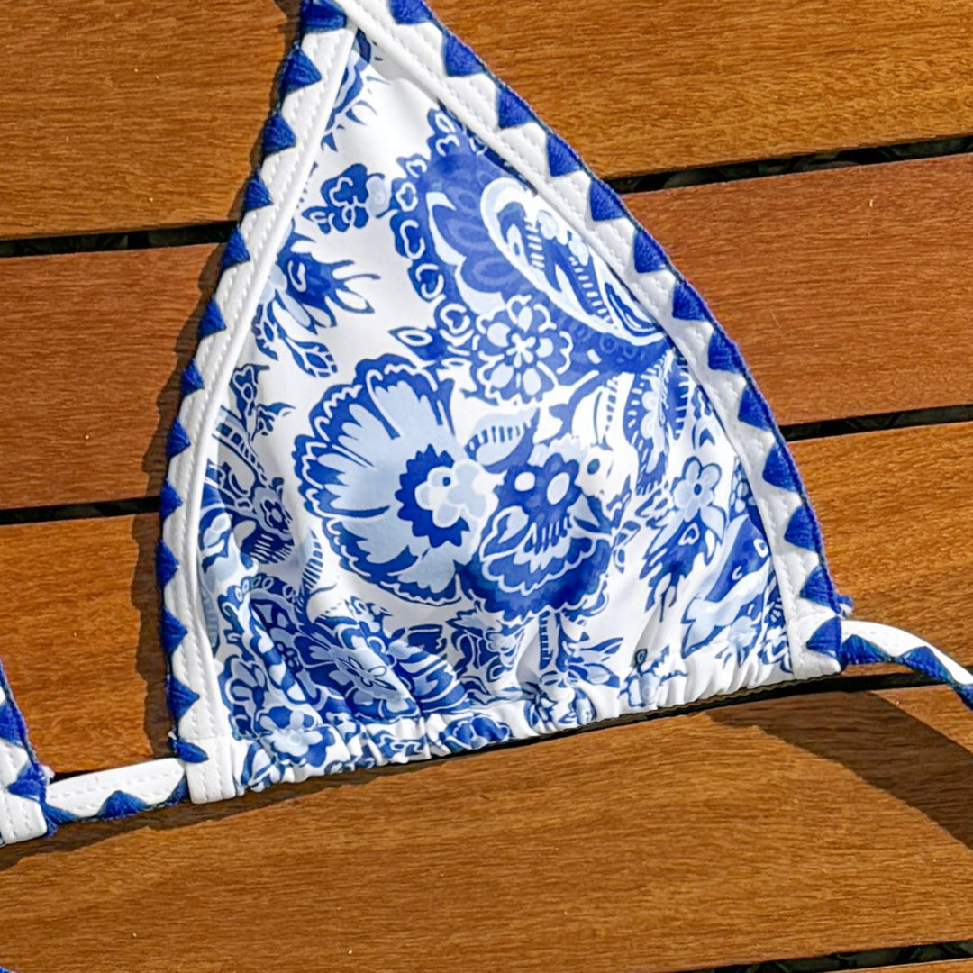 Dame bikini-sæt med blomster-motiver og detaljeret accent Stilla