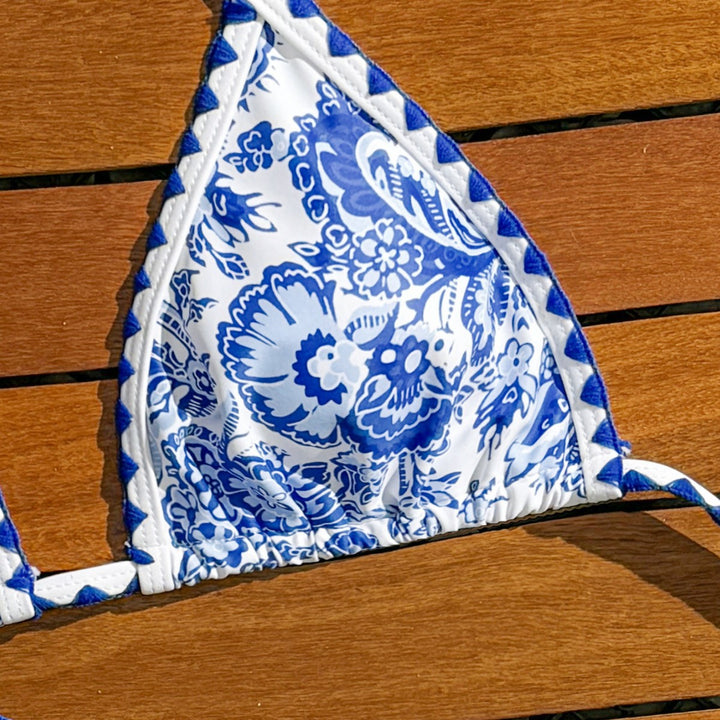Dame bikini-sæt med blomster-motiver og detaljeret accent Stilla