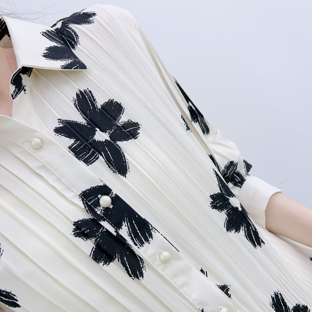 Dame frynsebluse med blomsterdesign Stilla