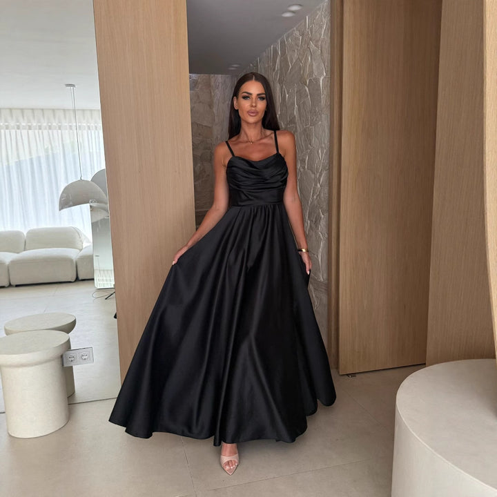 Damer Elegant Satin Aftenkjole Stilla