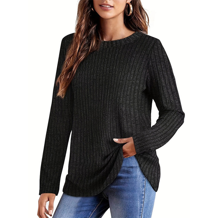 Damer Langærmet strikpullover med struktureret ribdesign Stilla