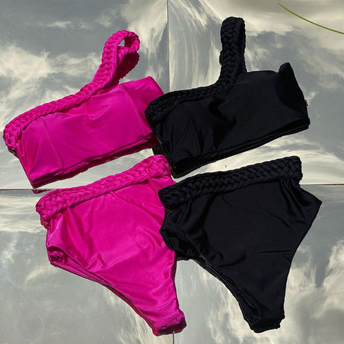 Dame bikini-sæt med innovativt flettet design og høj talje Stilla