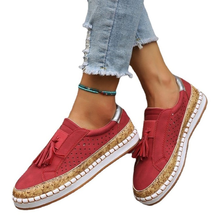 Dame Sports Slip-On Sneakers med stilfuld tværrem og flettet detalje Stilla