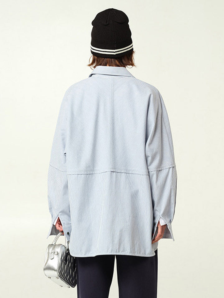 Dame oversized rutet skjorte med fashionable knap detaljer Stilla