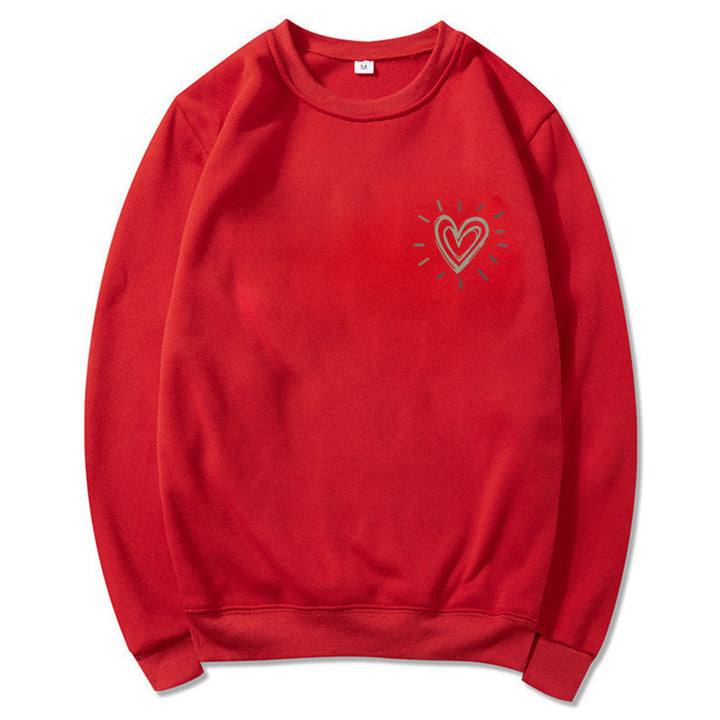 Kvinderne Oversized Hoodie med Sødt Hjerte Motiv og Casual Snit Stilla