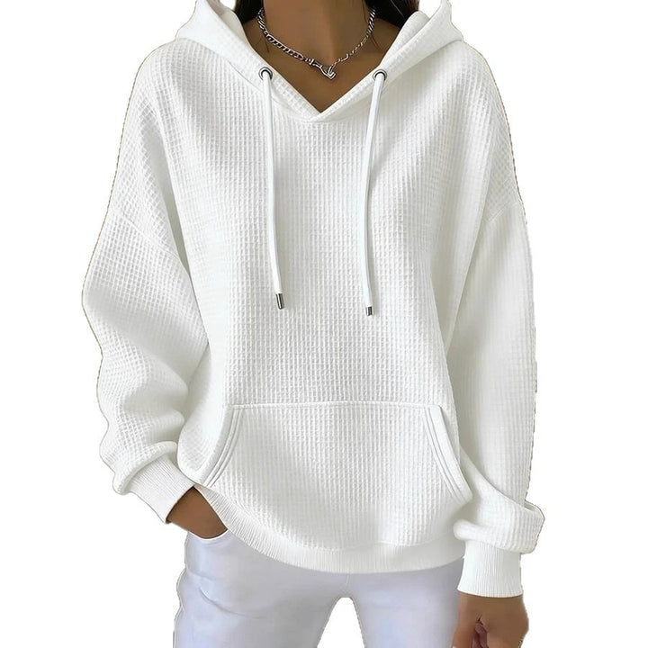 Dame casual hoodie med tekstureret stof Stilla