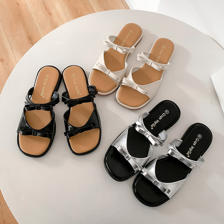 Dame Zehentrenner-sandaler med moderne sløjfe-design og komfortabel fodseng Stilla