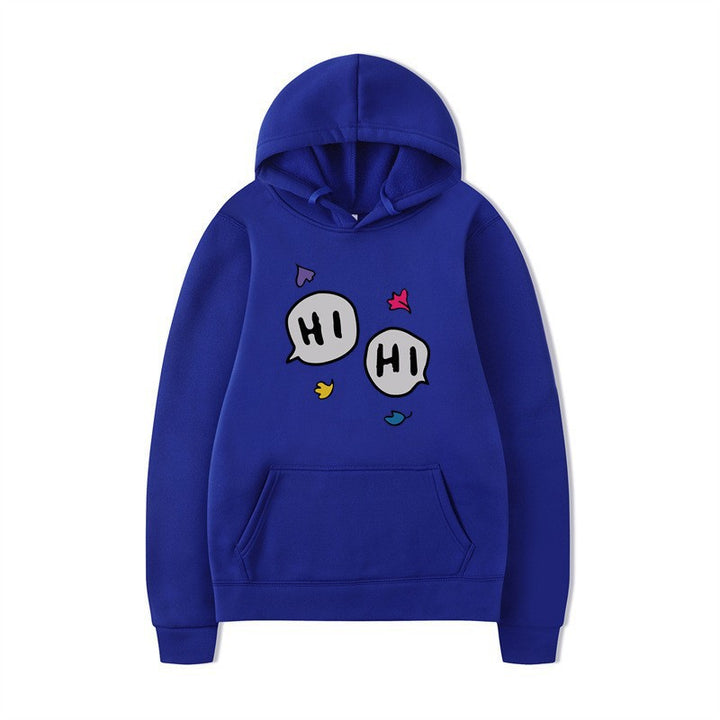 Dame hoodie med kreativt tegneserie design og kenguru lomme Skovae