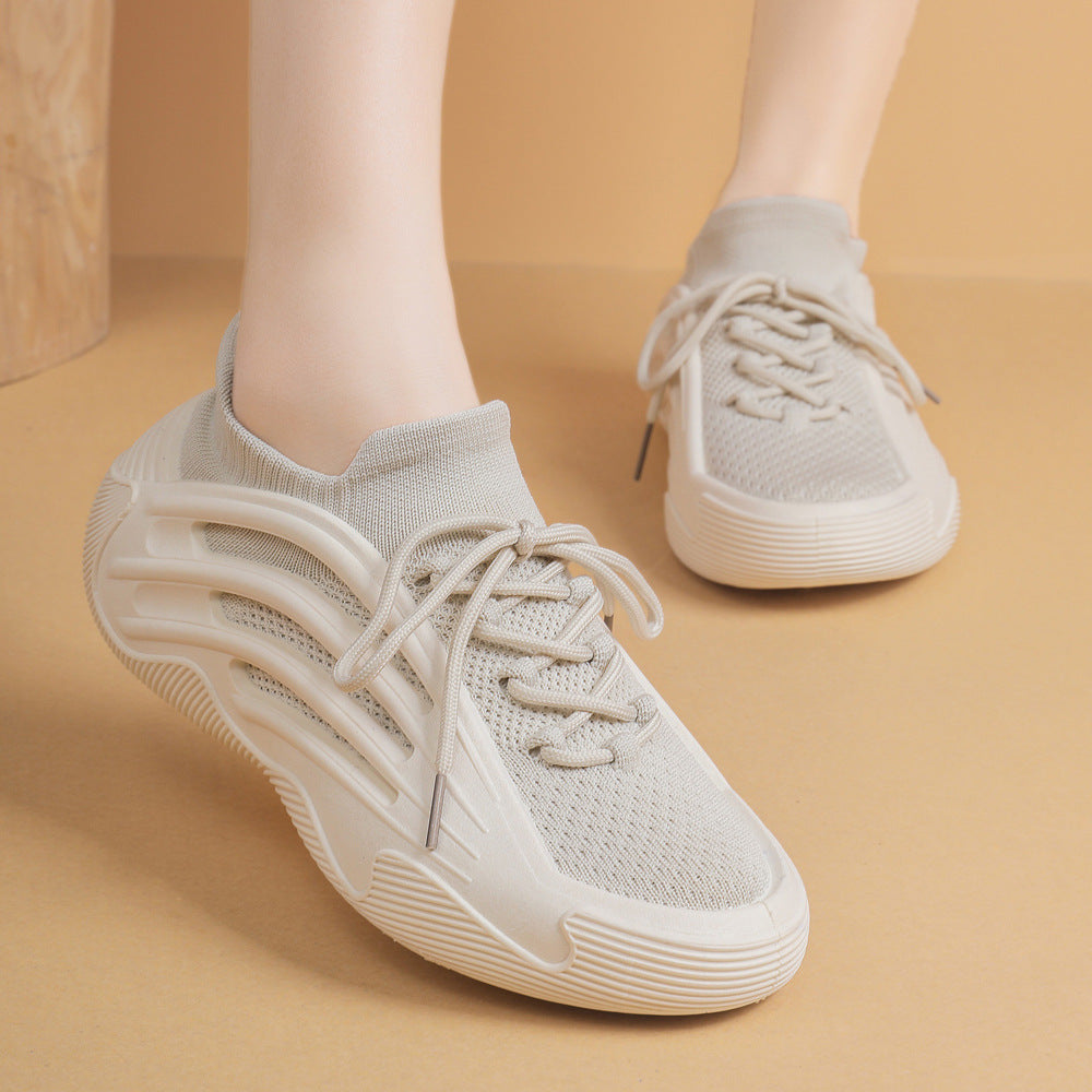 Dame Sporty High-Performance Sneakers med fleksibel strikoverdel og skridsikker sål Stilla