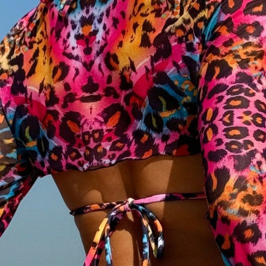 Dame bikini sæt med langærmet top og stilfuld cut-out Stilla