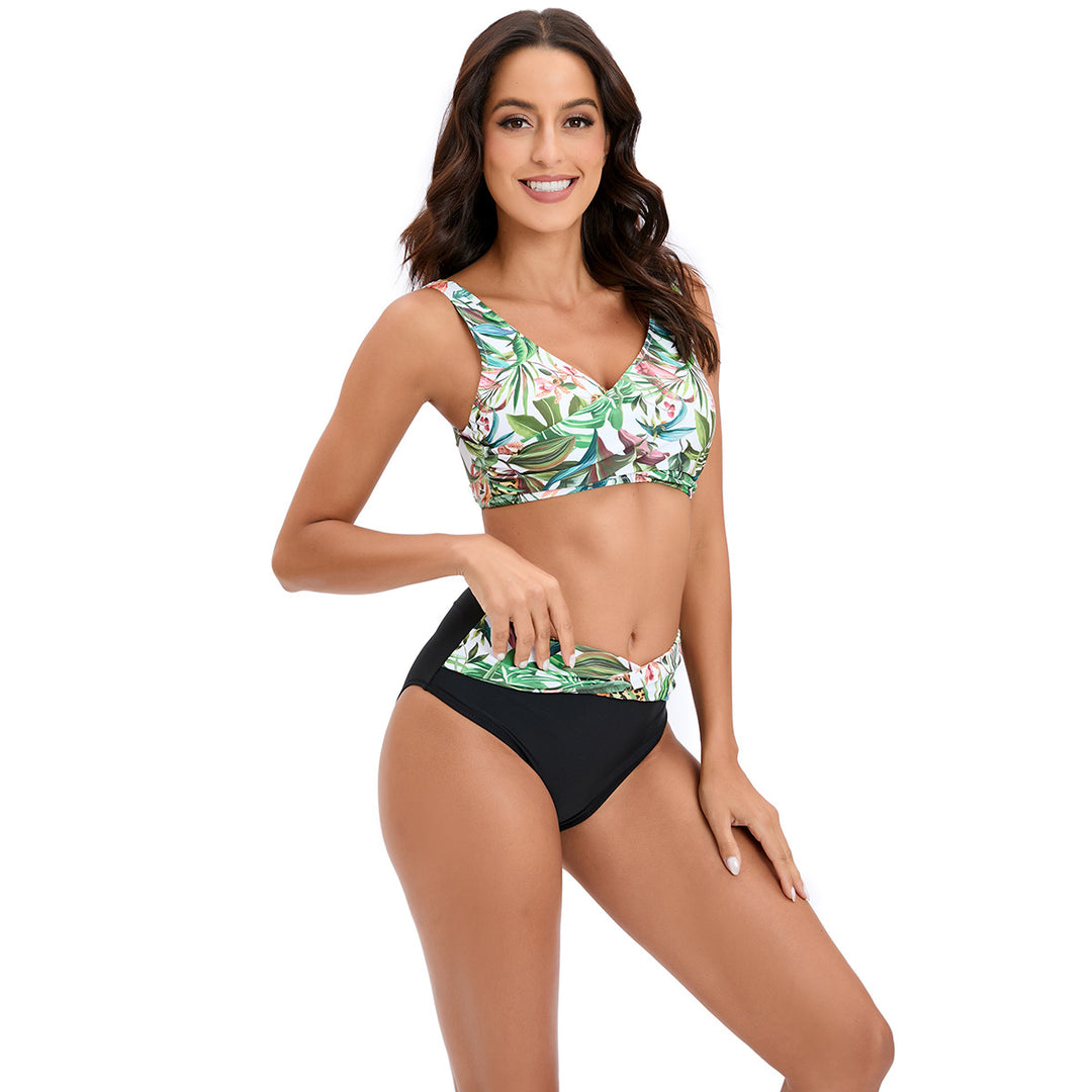Dame bikini sæt med blomstret design og høj talje Stilla