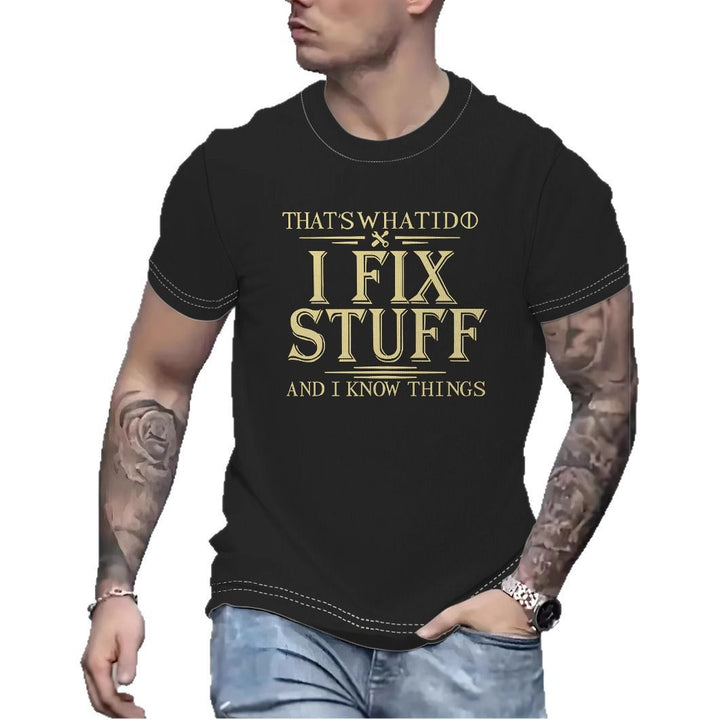 Herre T-shirt med humoristisk tryk og høj kvalitets bomuldsblanding Stilla